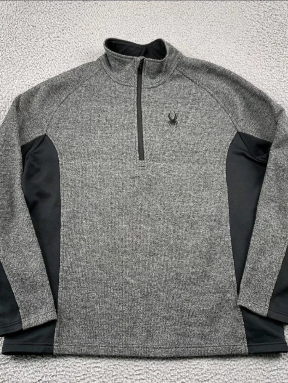 Spyder Men’s Gray and Black Half-Zip Performance Sweater